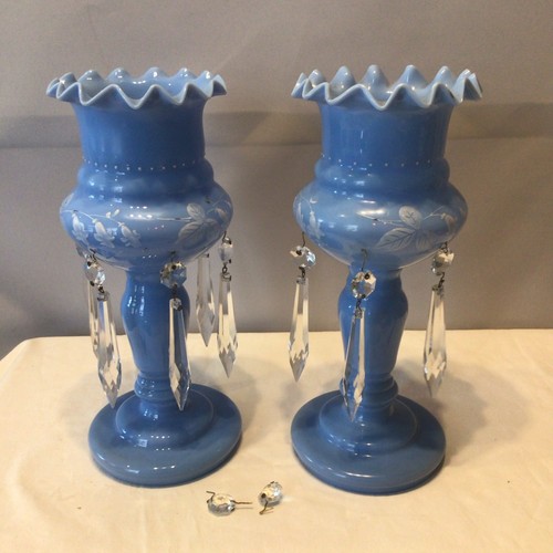 Pair vintage antique blue - pair, of