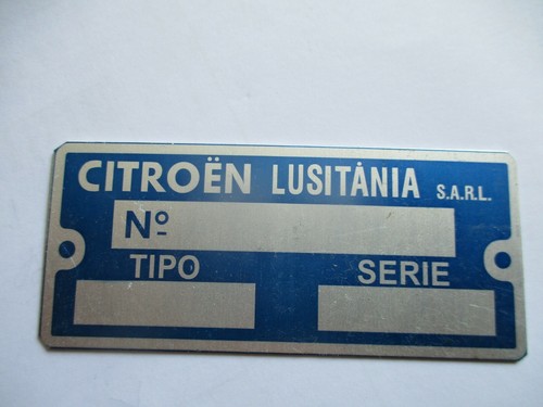 Nameplate citroen lusitania - nameplate,