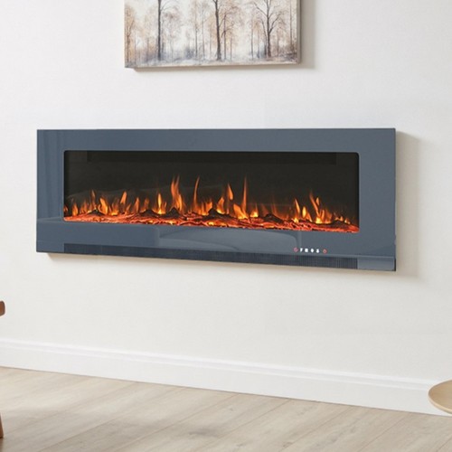Fireplace media wall fire - 60",