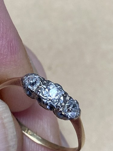 Gold with diamond ring 18 - with, ring.