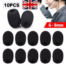 10Pcs Mini Sponge Foam Microphone Headset Sponge Windscreen Mic Cover 6-8mm UK