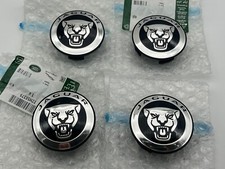 GENUINE JAGUAR BLACK ALLOY WHEEL CENTRE CAP BADGES NEW XJ XK XE XF E F I Pace