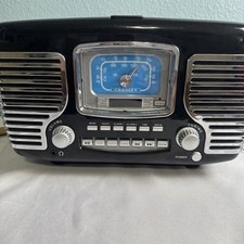 Crosley CR612B-BK Retro AM/FM Radio CD Player Alarm Clock – Tested & Working