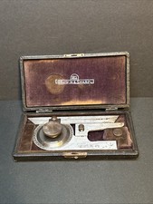 Antique Early Brown And Sharpe 496 Bevel Protractor On Case Machinist Square