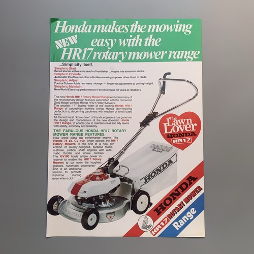 Honda hr17 electric - hr17, rotary