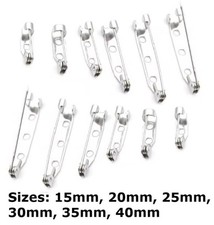 STEEL BROOCH BACK PINS 15mm 20mm 25mm 30mm 35mm 40mm BAR PIN BADGE