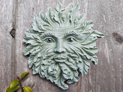 Green man stone wall - plaque, in