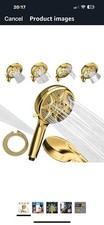 Spark pod 5” 9 Function Shower Head & Hose Egyptian Gold