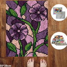 Purple Flowers DIY Latch Hook