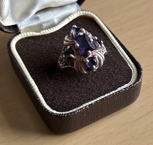Vintage 925 silver amethyst - silver,