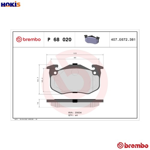 Brake pad set - pad,