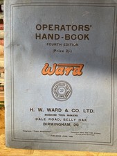 WARD No.0 O/E -12/A 3/A 7 CAPSTAN 7 8 10 13 16 TURRET LATHE '37 OPERATORS MANUAL