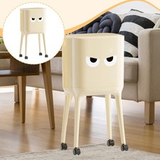 16L Trash Can with Wheels Dustbin Waste Basket for Dresser Kitchen Bathroom