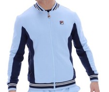 Fila Vintage Borg Wimbledon Settanta Sky Blue Tennis Track Top - Man City Colour