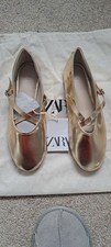 Zara gold ballet style pumps