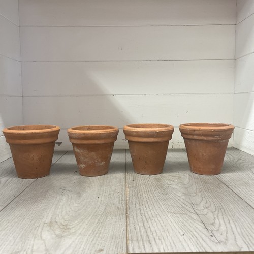 Vintage terracotta pots 12cm - vintage,