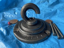 88mm CEILING ROSE chandelier hook CAST IRON Antique OLD lantern C1920s vintage