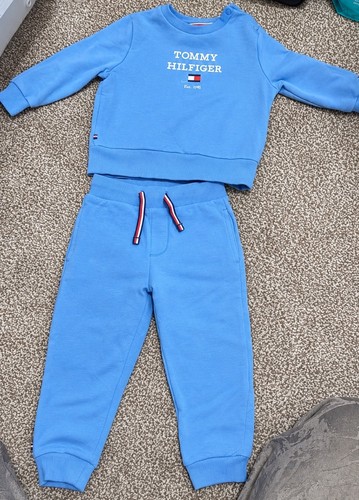 Blue tommy hilfiger tracksuit - hilfiger,
