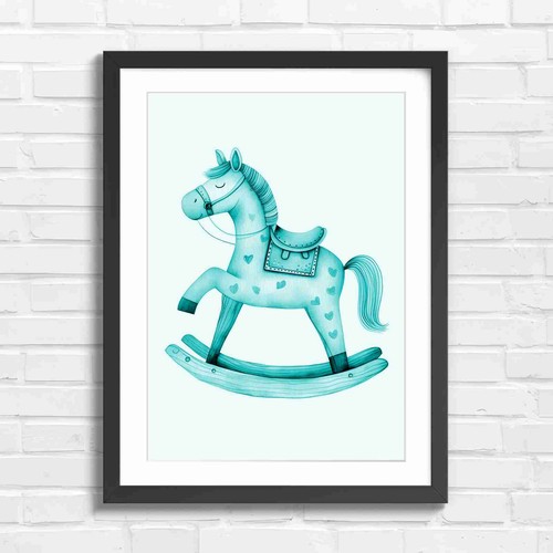 Whimsical wooden rocking - wooden, horse