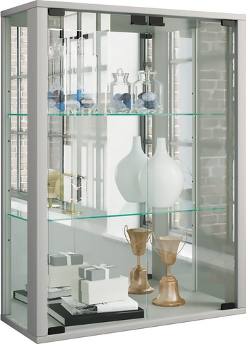Wall display cabinet glass