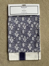 Burleigh x Bedeck Tea Towels Blue Calico Set of 2 Cotton Floral BNWT