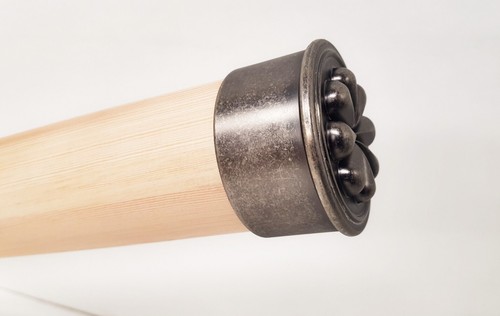Pewter petal end cap 54mm - pewter,