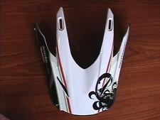 KBC MOTO DESIGN WHITE BLACK REPLACEMENT HELMET PEAK MX ENDURO TYPE NEW