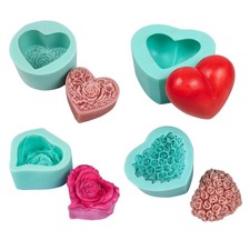 3D Heart Rose Flower Silicone Mold for Soap Making Cake Chocolate Mould Baking
