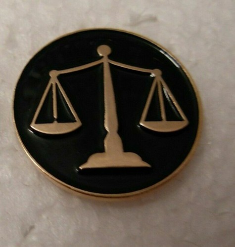 Scales justice pin badge - of,