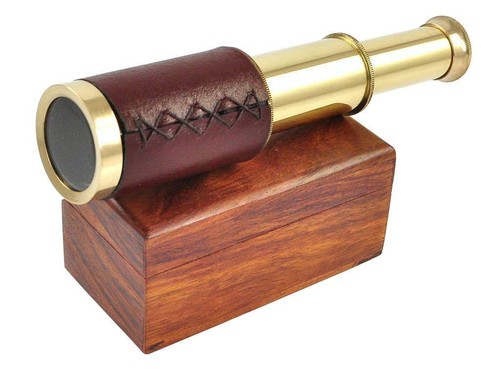 Antique leather bound brass