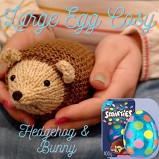 KNITTING PATTERN 🦔 Easter Egg 98g Chocolate Egg DK Hedgehog EASY 🐰Puppet Bunny