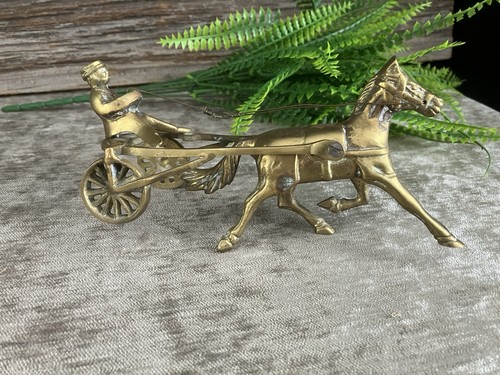 Vintage brass horse sulky - vintage,