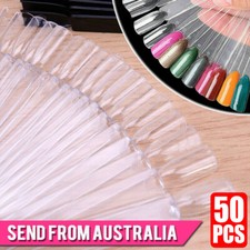 50PCS False Fake Nail Polish Colour Display Wheel Chart Sticks Tips Swatch