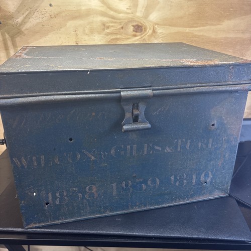 Antique metal deed box wilcox - deed, box,