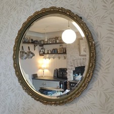 Antique 1930s Art Deco Bevelled Wall Mirror Vintage Retro Gilt Hall Gold V