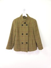 Joules Jacket Size 10 Tan Brown Check Tweed Wool Brambles Hunting Country