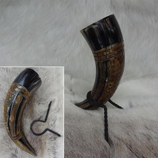 # Large Hand Carved Dragon Scale Medieval / Viking Drinking Horn - MASSIVE SALE