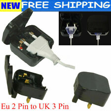 European 2 Pin to UK 3 Pin Plug Adaptor Euro EU Schuko Travel Mains Adapter Tool