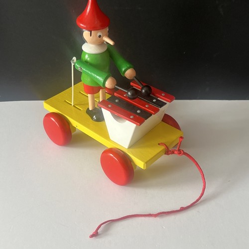 Vintage pull along wooden - wooden, toy