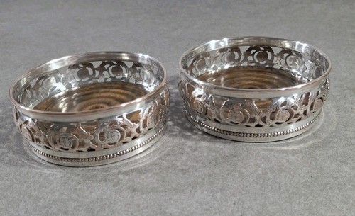 Antique silver plate wine - plate,