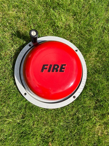 Vintage hand crank fire bell - hand,
