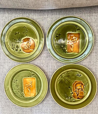 Four Antique French Majolica