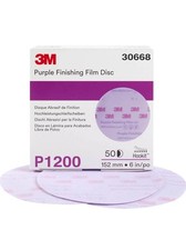 3M 30668 6" 1200 Grit Purple Finishing Film Hookit Repair Paint 50/Box GENUINE
