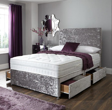 CRUSHED VELVET DIVAN BED +