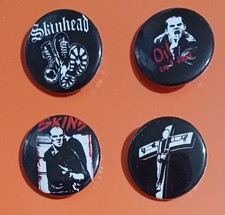 SKINHEAD oi Badge Set of 4