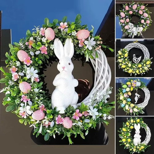 Easter wreath door hanging - wreath,