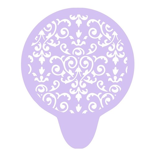 Damask coffee stencil - stencil, –