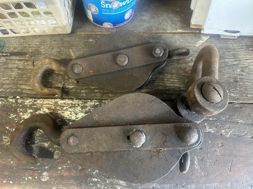 Vintage cast iron pulley - iron,