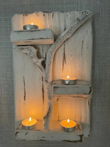 Whitewashed driftwood candle - whitewashed,