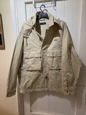 Fred Perry Mens Beige Hodded